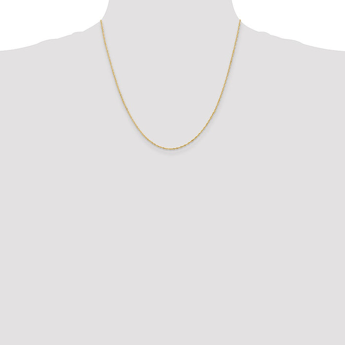 Shop Stylish 14K Gold 20-Inch 1.10mm Singapore Chain | Luxury Accessory-4