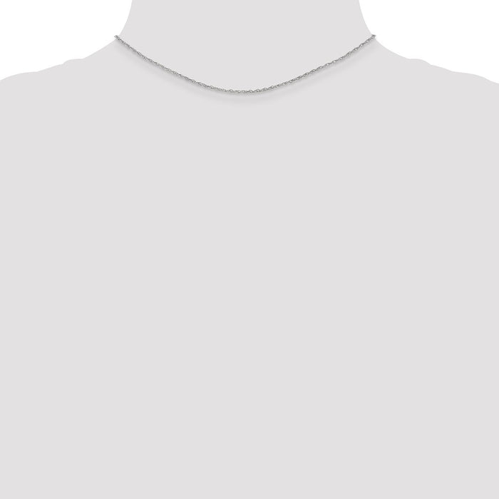 Buy 14K White Gold 14-Inch Heavy Baby Rope Chain - Stylish 1.3mm Design-3