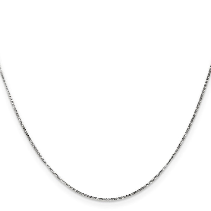 Shop 14K White Gold 18" .9mm Curb Chain with Pendant - Stylish & Affordable!-2