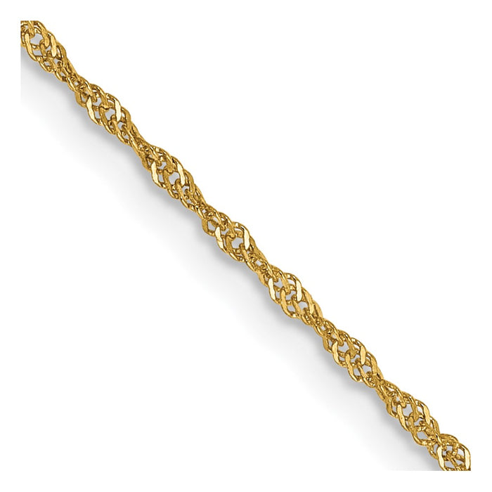 Buy 14K Gold 14-Inch Singapore Chain - Stylish 1.10mm Design, Great Value-1