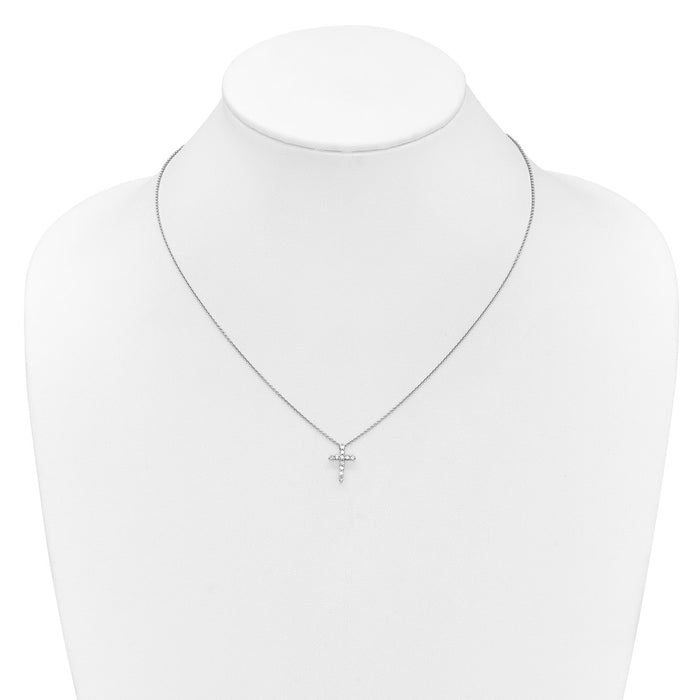 Buy Elegant 14K White Gold Diamond Cross Necklace - 18" Length, Stylish Value-3