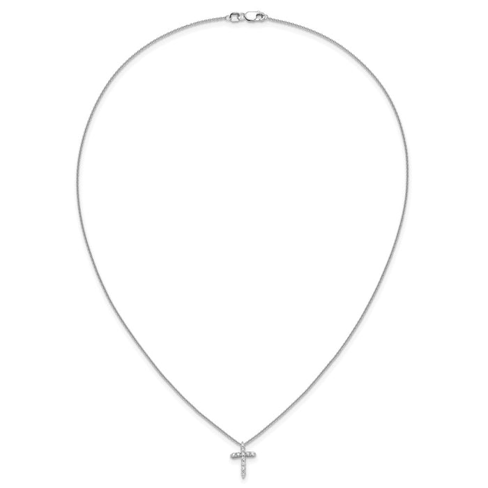 Buy Elegant 14K White Gold Diamond Cross Necklace - 18" Length, Stylish Value-4