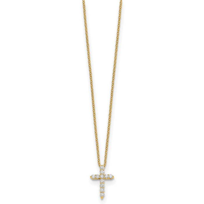 Buy 14K Gold Diamond Cross Necklace - 18 Inch, Stylish & Affordable Luxury!-2
