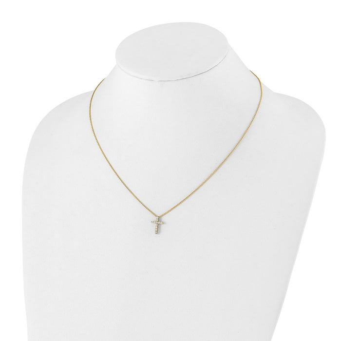 Buy 14K Gold Diamond Cross Necklace - 18 Inch, Stylish & Affordable Luxury!-3