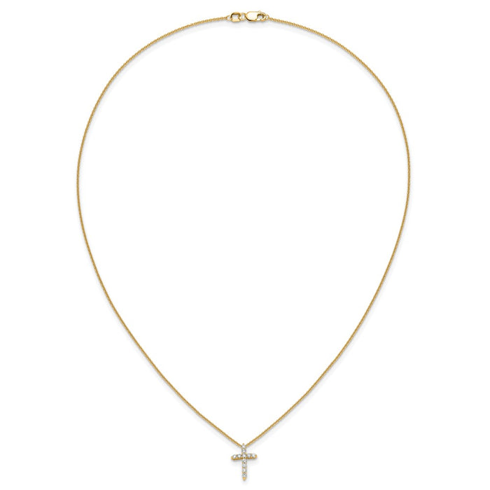 Buy 14K Gold Diamond Cross Necklace - 18 Inch, Stylish & Affordable Luxury!-4