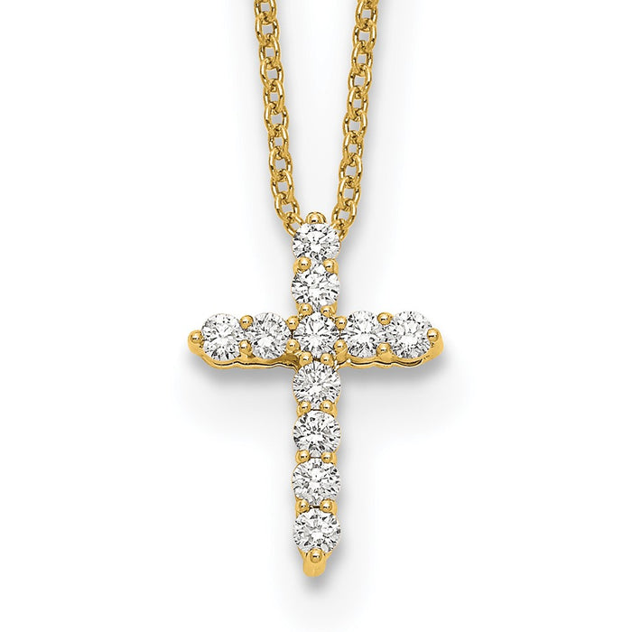 Buy 14K Gold Diamond Cross Necklace - 18 Inch, Stylish & Affordable Luxury!-1