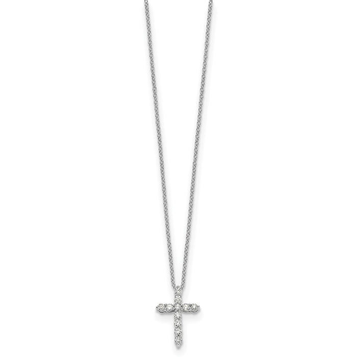 Exclusive 14K White Gold Diamond Cross Necklace - 18 Inch, Stylish Value-2