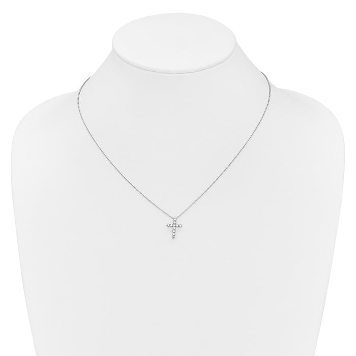 Exclusive 14K White Gold Diamond Cross Necklace - 18 Inch, Stylish Value-3