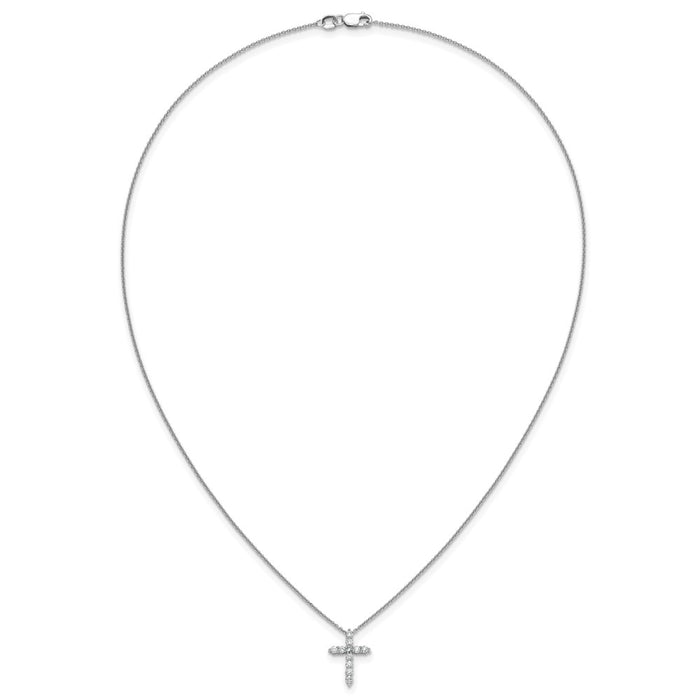 Exclusive 14K White Gold Diamond Cross Necklace - 18 Inch, Stylish Value-4