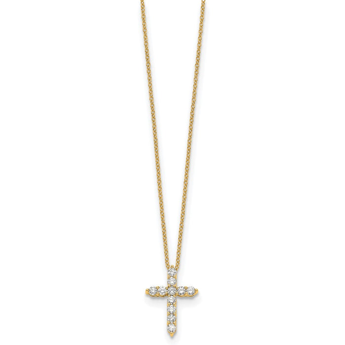 Buy Exclusive 14K Gold Diamond Cross Necklace - 18 Inch, Stylish Value!-2