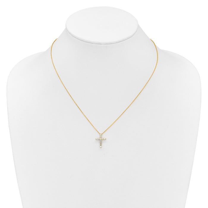 Buy Exclusive 14K Gold Diamond Cross Necklace - 18 Inch, Stylish Value!-3