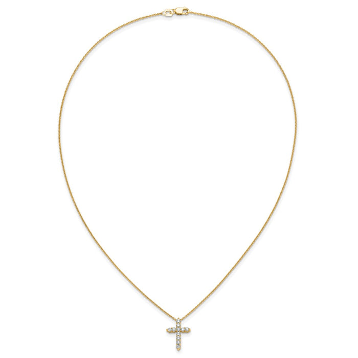 Buy Exclusive 14K Gold Diamond Cross Necklace - 18 Inch, Stylish Value!-4