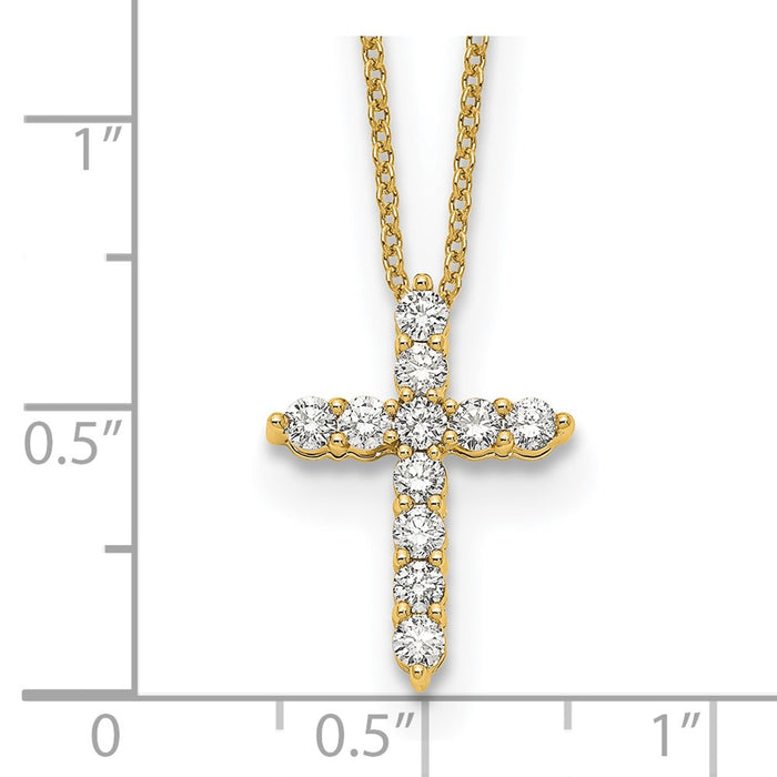 Buy Exclusive 14K Gold Diamond Cross Necklace - 18 Inch, Stylish Value!-5