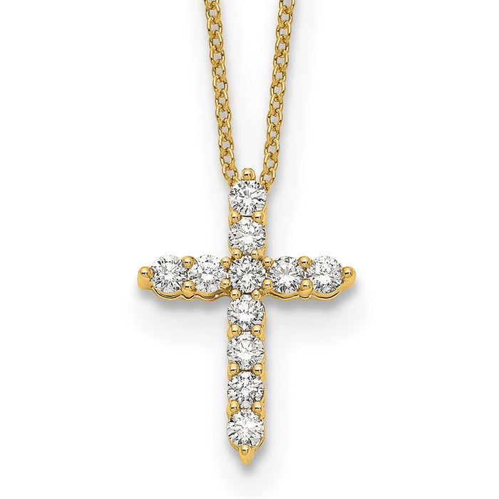 Buy Exclusive 14K Gold Diamond Cross Necklace - 18 Inch, Stylish Value!-1