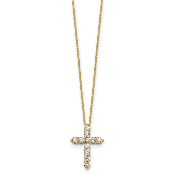 Exclusive 14K Gold Diamond Cross Necklace - 18 Inch, Stylish Luxury Jewelry-2