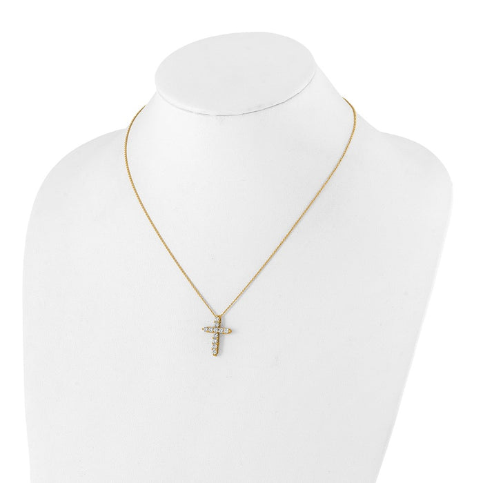 Exclusive 14K Gold Diamond Cross Necklace - 18 Inch, Stylish Luxury Jewelry-3