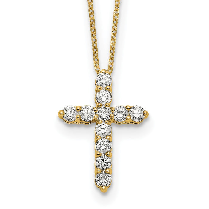 Exclusive 14K Gold Diamond Cross Necklace - 18 Inch, Stylish Luxury Jewelry-1