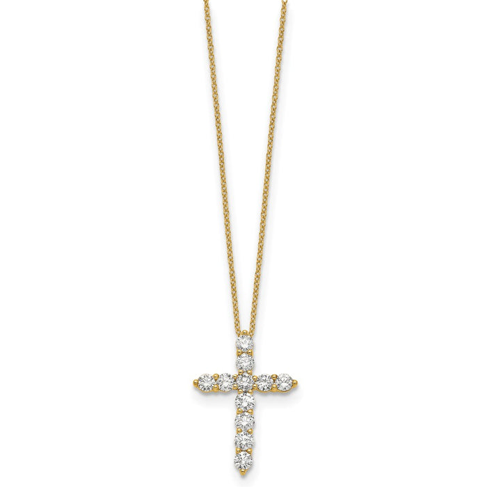 Buy 14K Gold Diamond Cross Necklace - 18" Stylish Design, Affordable Luxury-2