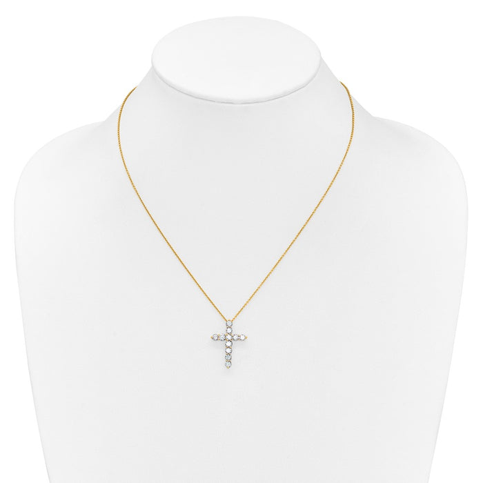 Buy 14K Gold Diamond Cross Necklace - 18" Stylish Design, Affordable Luxury-3