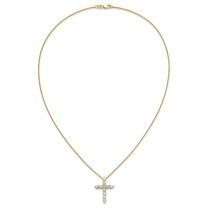 Buy 14K Gold Diamond Cross Necklace - 18" Stylish Design, Affordable Luxury-4