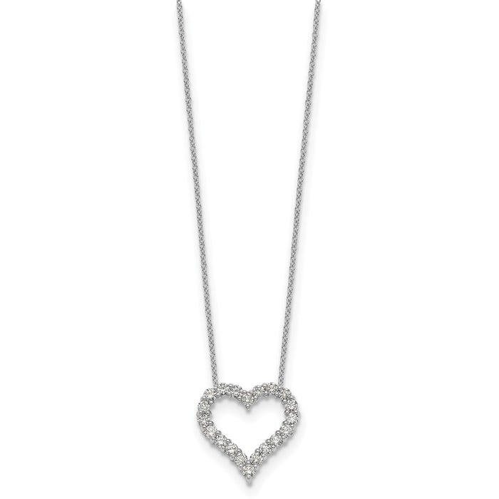 Buy Exclusive 14K White Gold Diamond Heart Pendant Necklace - 18 Inch Luxury-2