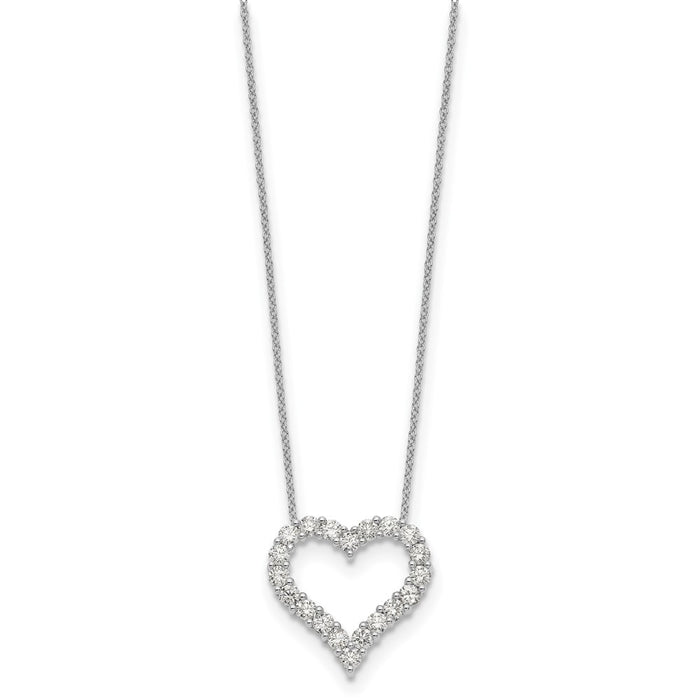 Shop Exclusive 14K White Gold Heart Necklace with Diamonds - 18" Stylish Design-2