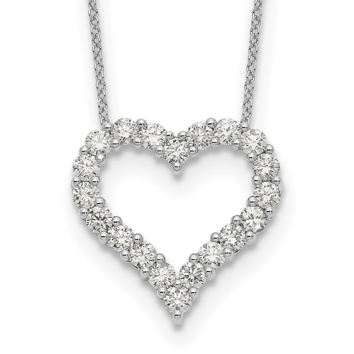 Shop Exclusive 14K White Gold Heart Necklace with Diamonds - 18" Stylish Design-1