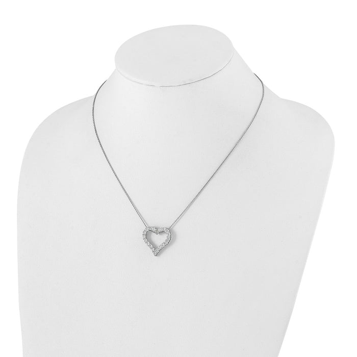Shop Exclusive 14K White Gold Heart Necklace with Diamonds - 18" Length, Luxury Value-3
