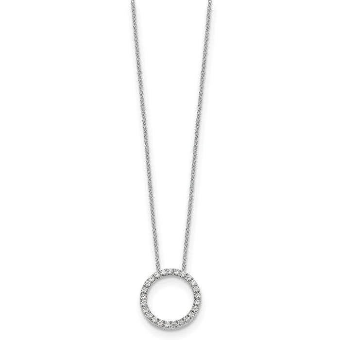 Buy 14K White Gold Diamond Circle Pendant Necklace - 18 Inch, Stylish Value!-2