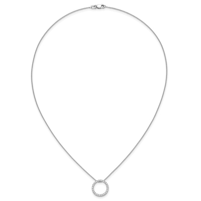 Buy 14K White Gold Diamond Circle Pendant Necklace - 18 Inch, Stylish Value!-4