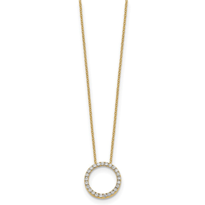 Buy 14K Gold Diamond Circle Pendant Necklace - 18 Inch, Stylish & Affordable!-2