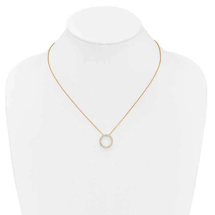 Buy 14K Gold Diamond Circle Pendant Necklace - 18 Inch, Stylish & Affordable!-3