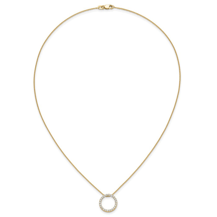 Buy 14K Gold Diamond Circle Pendant Necklace - 18 Inch, Stylish & Affordable!-4