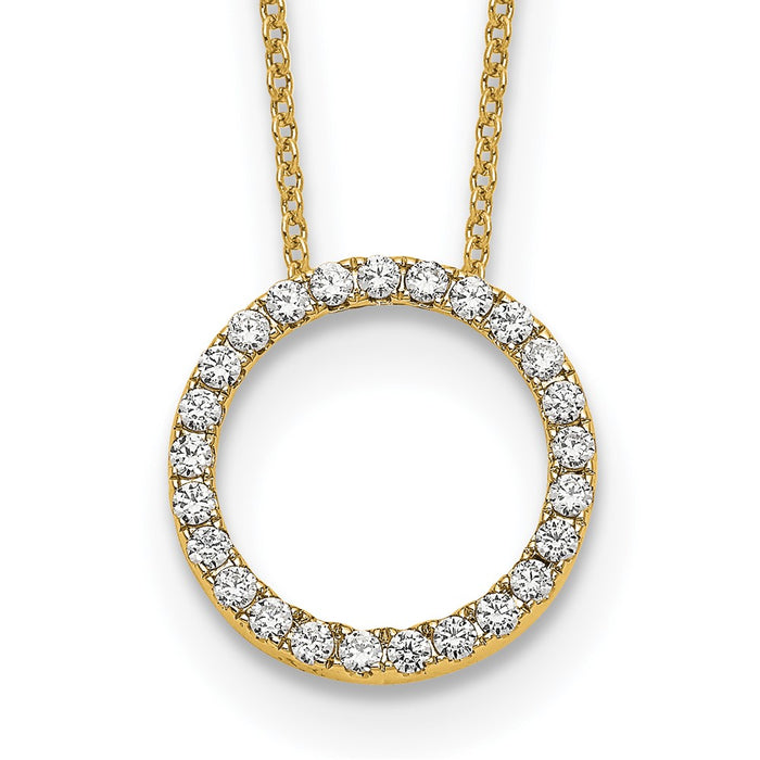 Buy 14K Gold Diamond Circle Pendant Necklace - 18 Inch, Stylish & Affordable!-1