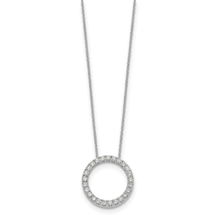 Buy 14K White Gold Diamond Circle Pendant Necklace - 18 Inch, Stylish Value!-2