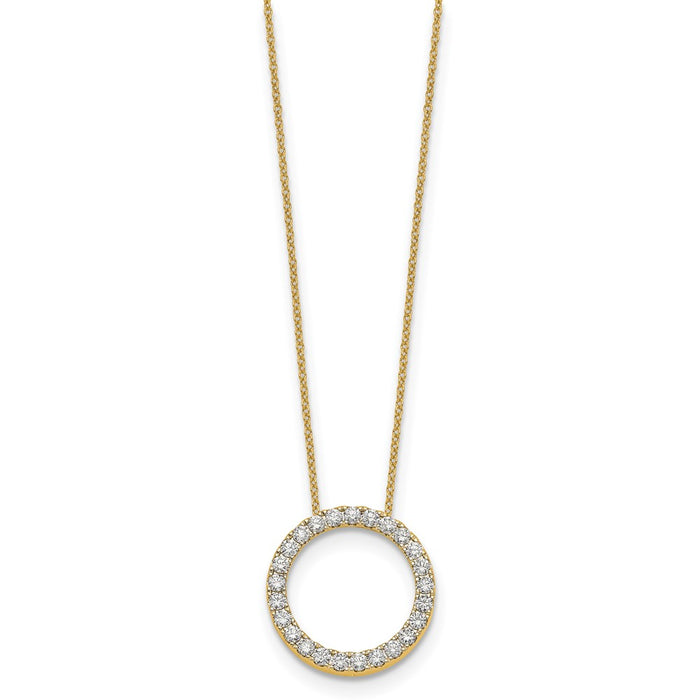 Shop Stylish 14K Gold Diamond Circle Necklace - 18 Inch, Luxury Value Piece-2
