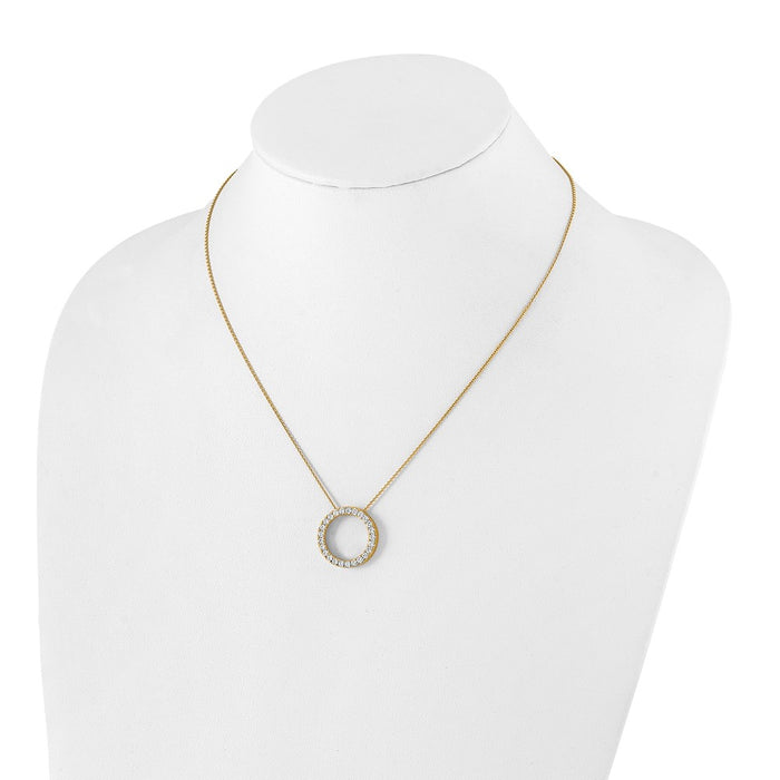 Shop Stylish 14K Gold Diamond Circle Necklace - 18 Inch, Luxury Value Piece-3