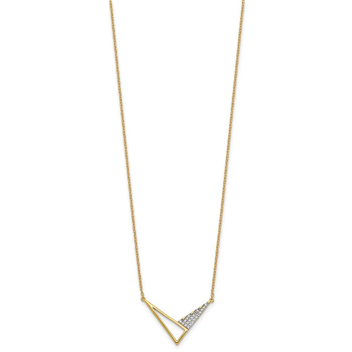 Shop 14K Gold Polished Geometric Diamond Necklace - Stylish Luxury Jewelry-2