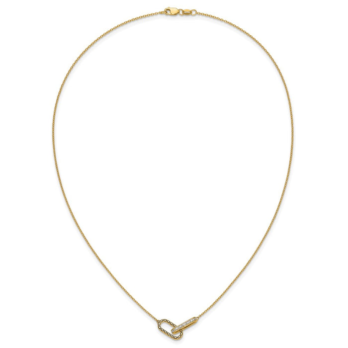 Shop Exclusive 14K Gold Polished Diamond-Studded Link Necklace - Stylish Value!-4
