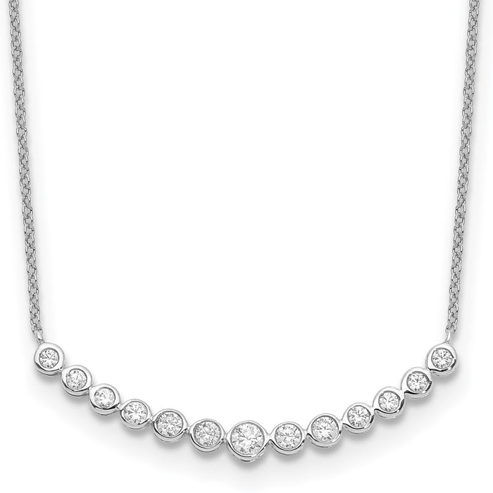 Shop 14K White Gold Diamond Curved Bar Pendant Necklace - Stylish & Affordable!-1