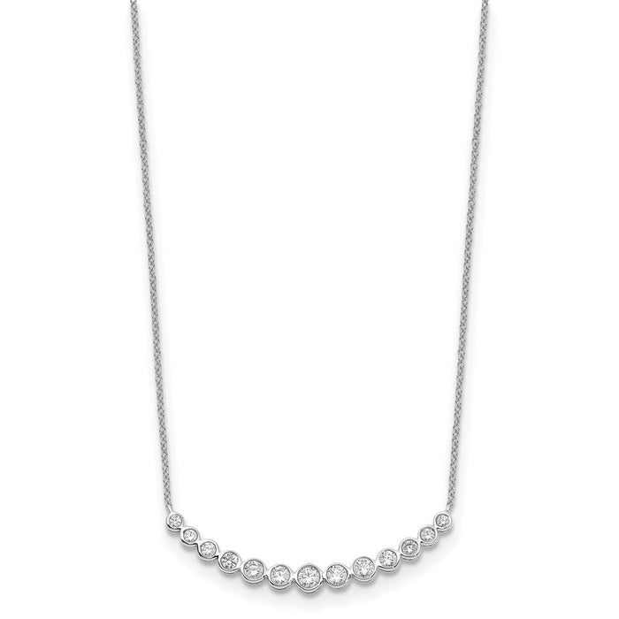 Shop Exclusive 14K White Gold Curved Bar Necklace with Diamonds - Luxury Style-2