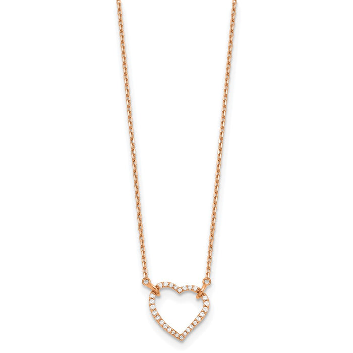Exclusive 14K Rose Gold Heart Necklace with Diamonds - Stylish & Affordable!-2