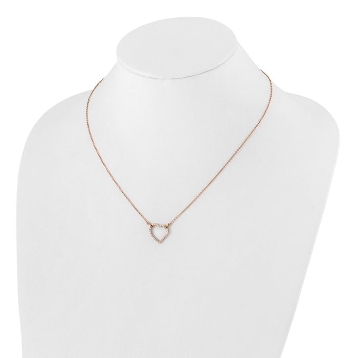 Exclusive 14K Rose Gold Heart Necklace with Diamonds - Stylish & Affordable!-3