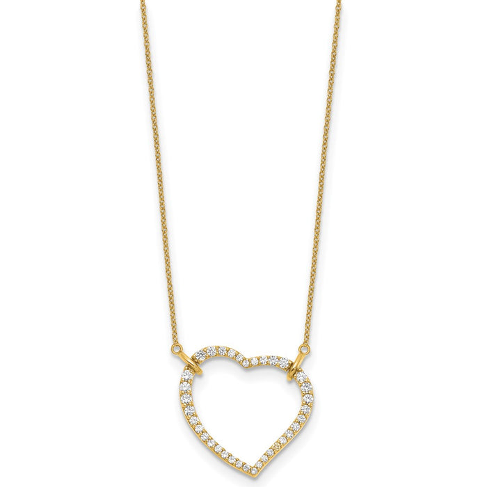 Exclusive 14K Gold Heart Pendant Necklace with Diamonds - Stylish & Affordable-2