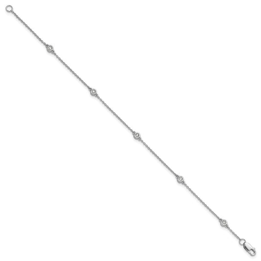 High-quality 14K White Gold Diamond Accent Cable Bracelet - Stylish Value!