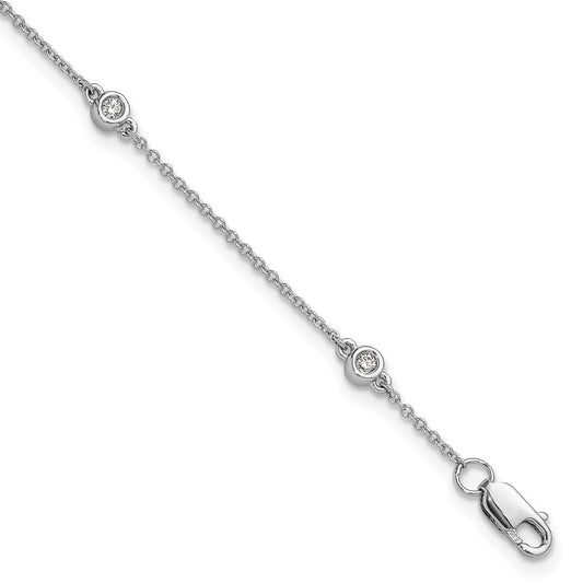 High-quality 14K White Gold Diamond Accent Cable Bracelet - Stylish Value!