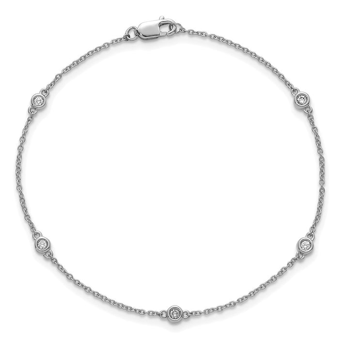 Buy Exclusive 14K White Gold Diamond Station Bracelet - Stylish & Affordable!-3