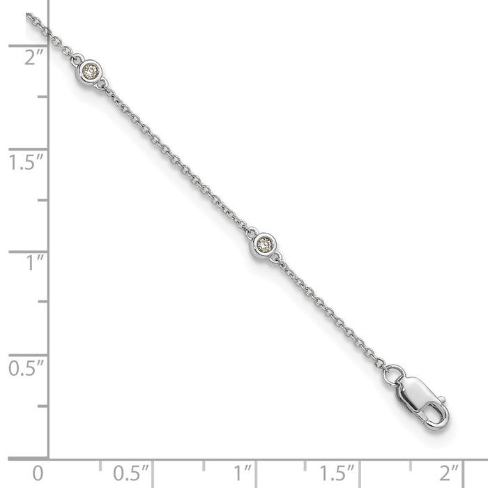 Buy 14K White Gold Diamond-Accented Cable Anklet - Stylish & Affordable Design-6