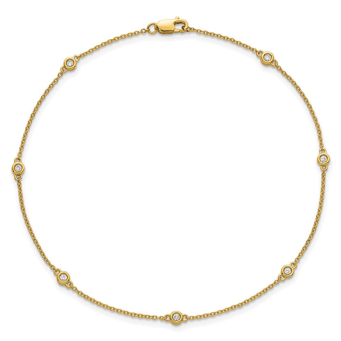Buy Exclusive 14K Gold Diamond Station Cable Anklet - Stylish & Affordable Charm-4