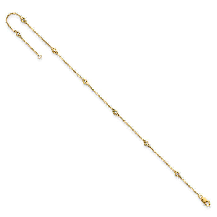 Buy Exclusive 14K Gold Diamond Station Cable Anklet - Stylish & Affordable Charm-5